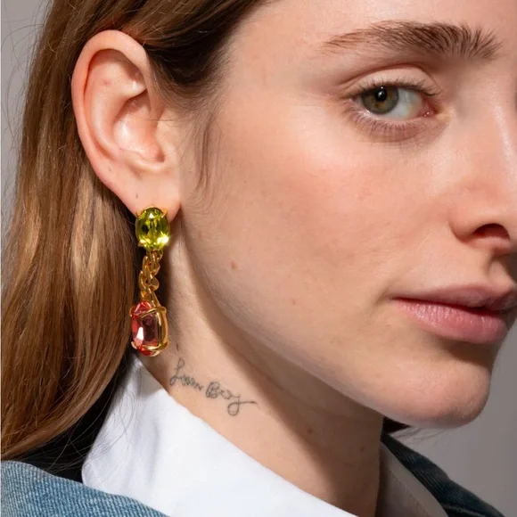 ALEXIS BITTAR • Bonbon Citrus Crystal Drop Post Earrings - Picture 2 of 10